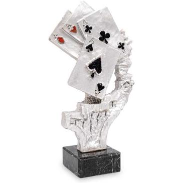 Trofeo de resina poker cartas