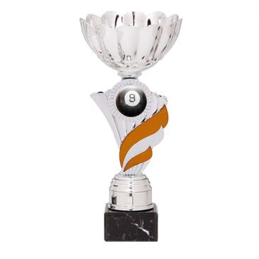 Trofeo portadiscas pétalos con centro naranja