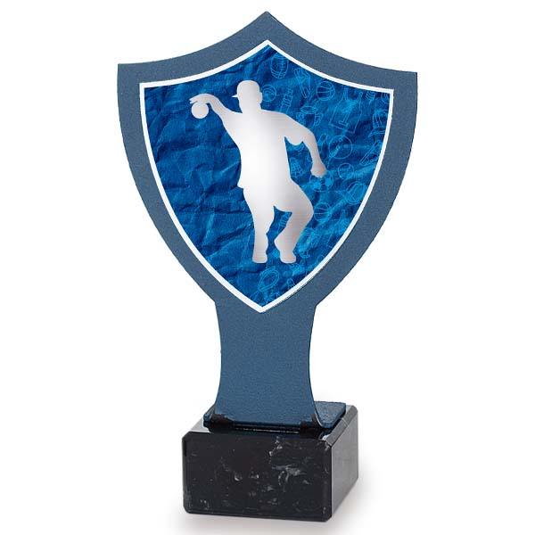 Trofeo de hierro escudo azul petanca