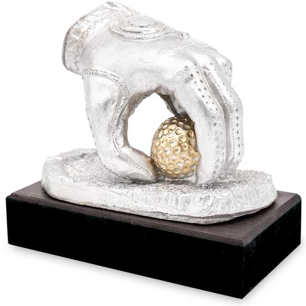 Trofeo de resina guante y pelota de golf