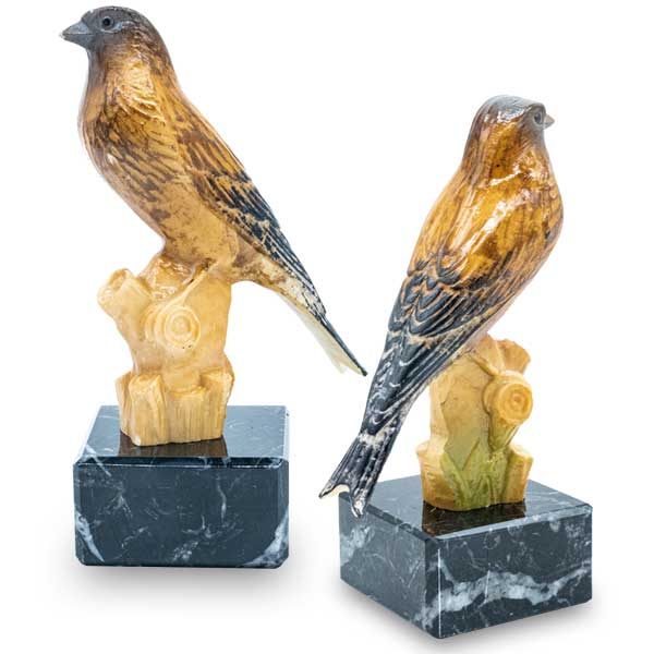 Trofeo de resina pajaro marrón