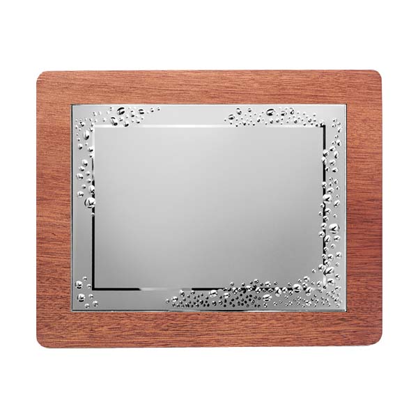 Placa de homenaje con chapa plateada burbujas