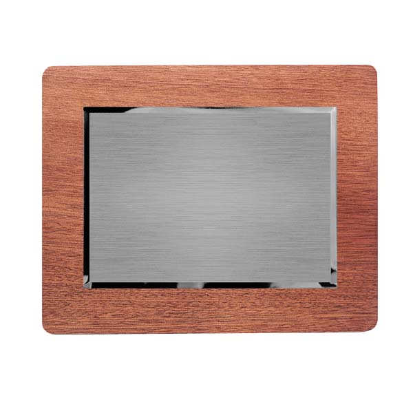 Placa de homenaje plateada borde brillante