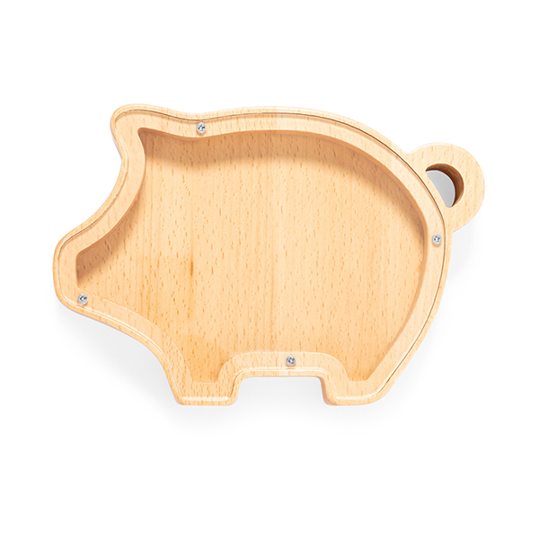 Hucha de madera con placa acrílica