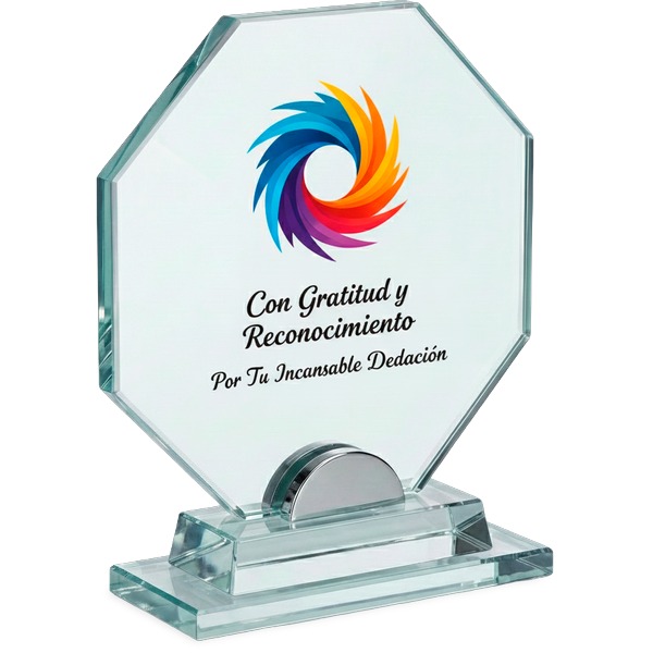 Trophée Cristal Octogone prisme.