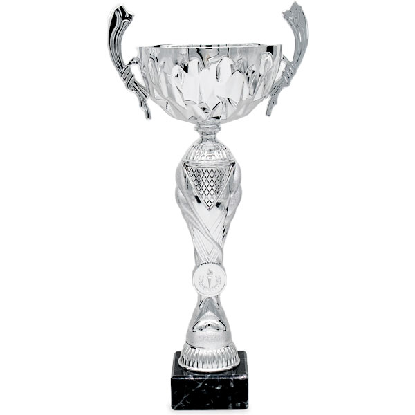 Copa plateada portadiscos vaso asas