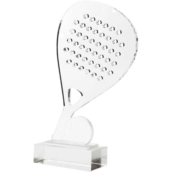 Trofeo de pádel transparente