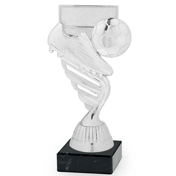 Trofeo plateado fútbol