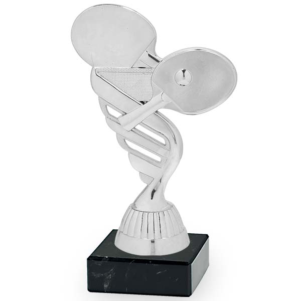 Trofeo plateado ping pong